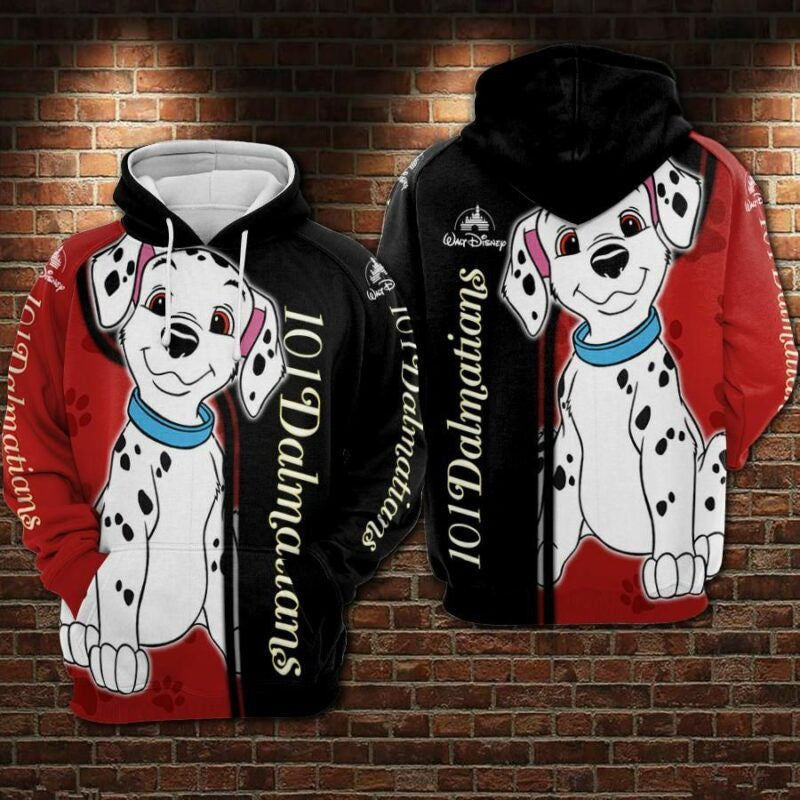 Dalmatians Cartoon One Hundred And One Dalmatians Over Print 3d Hoodie Zip Hoodie