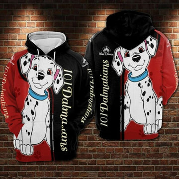 Dalmatians Cartoon One Hundred And One Dalmatians Over Print 3d Hoodie Zip Hoodie