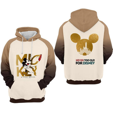 Mickey Mouse Never Too Old For Disney Over Print 3d Hoodie Zip Hoodie 654