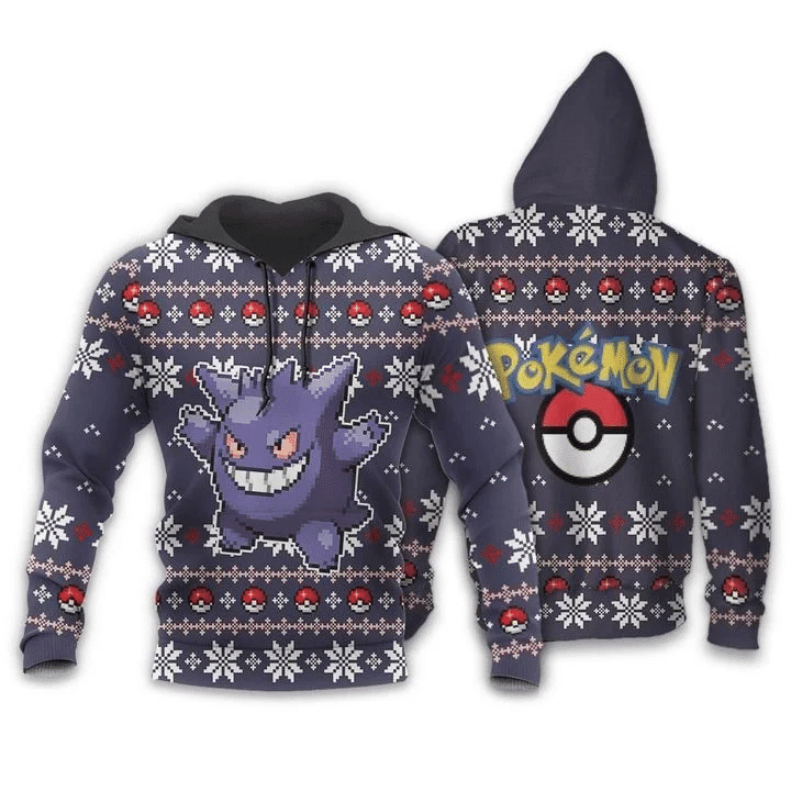 Pokemon Ugly Christmas Anime Manga For Men And Women 3d Hoodie Zip Hoodie