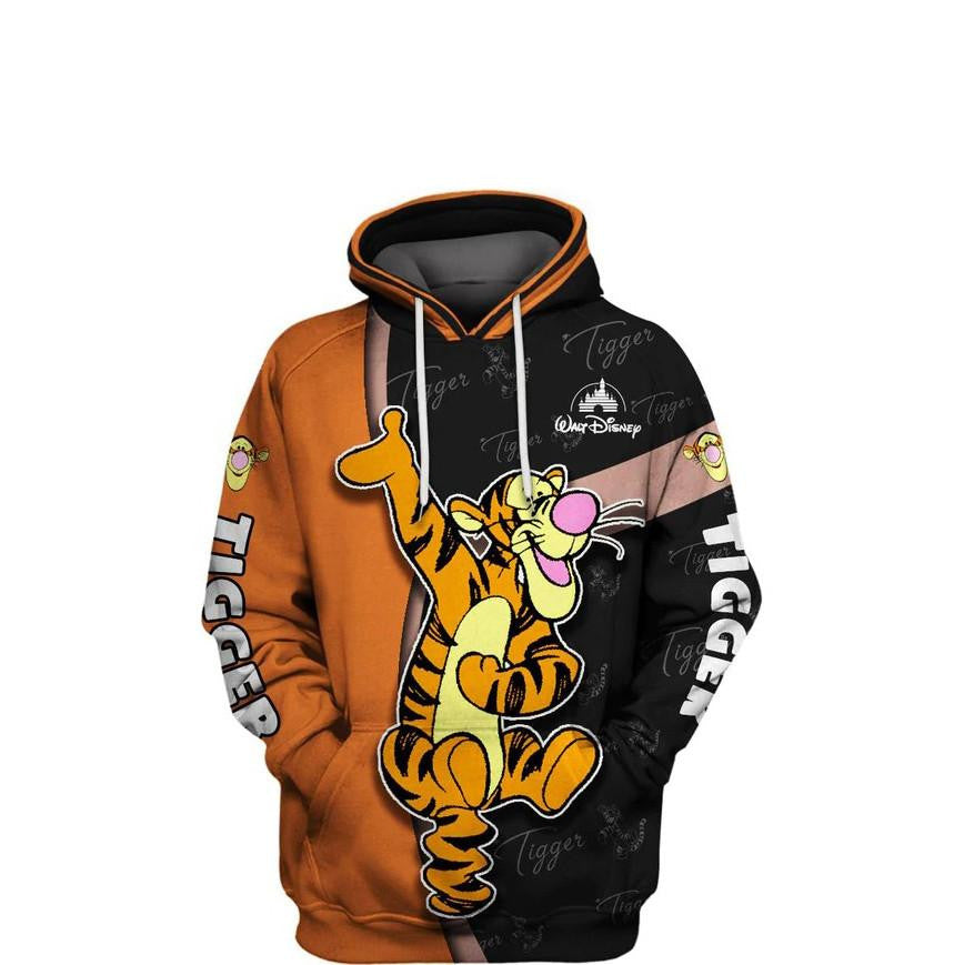 Cheerful Tigger Winnie The Pooh, Tigger Disney Ver11 All Over Print Hoodie