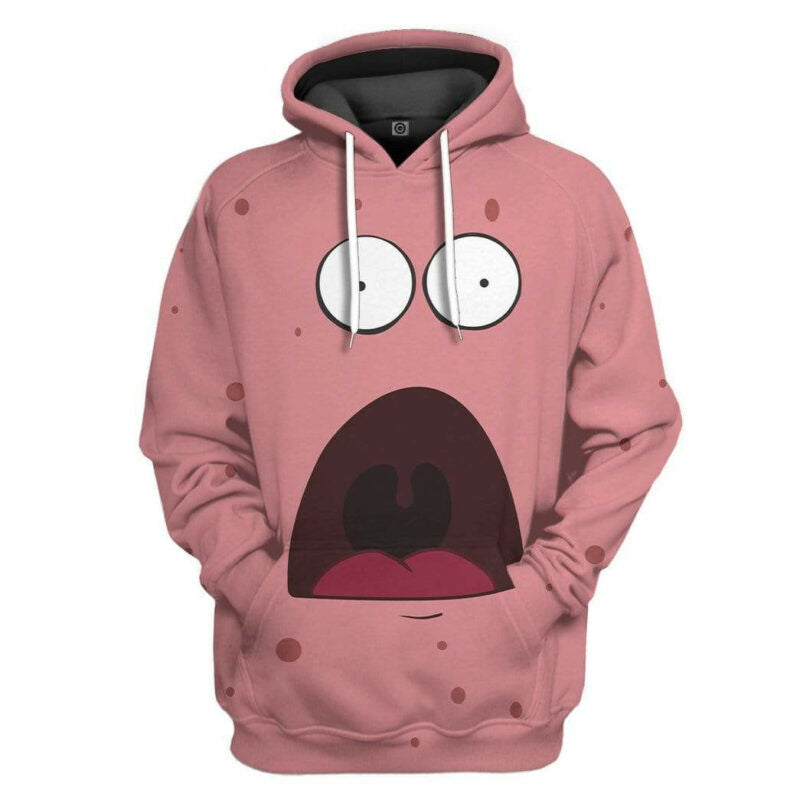 Spongebob Hoodie Patrick Star Costume Pink 3d Hoodie Zip Hoodie