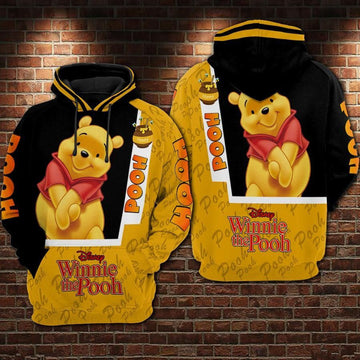 Pooh Honey Cartoon Winnie The Over Print 3d Hoodie Zip Hoodie 817