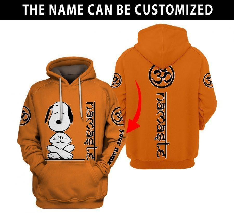 Custom Name Snoopy The Peanuts, Yoga Snoopy Ver47 Aop Hoodie