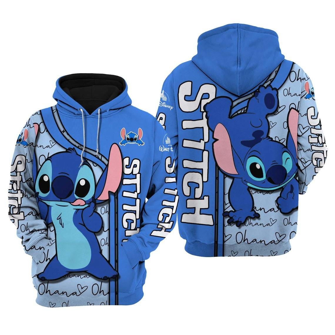 Dancing Stitch Fan Gift, Dancing Stitch Gift, Stylist Unisex Cartoon Graphic Outfits Aop Hoodie, Zip Hoodie