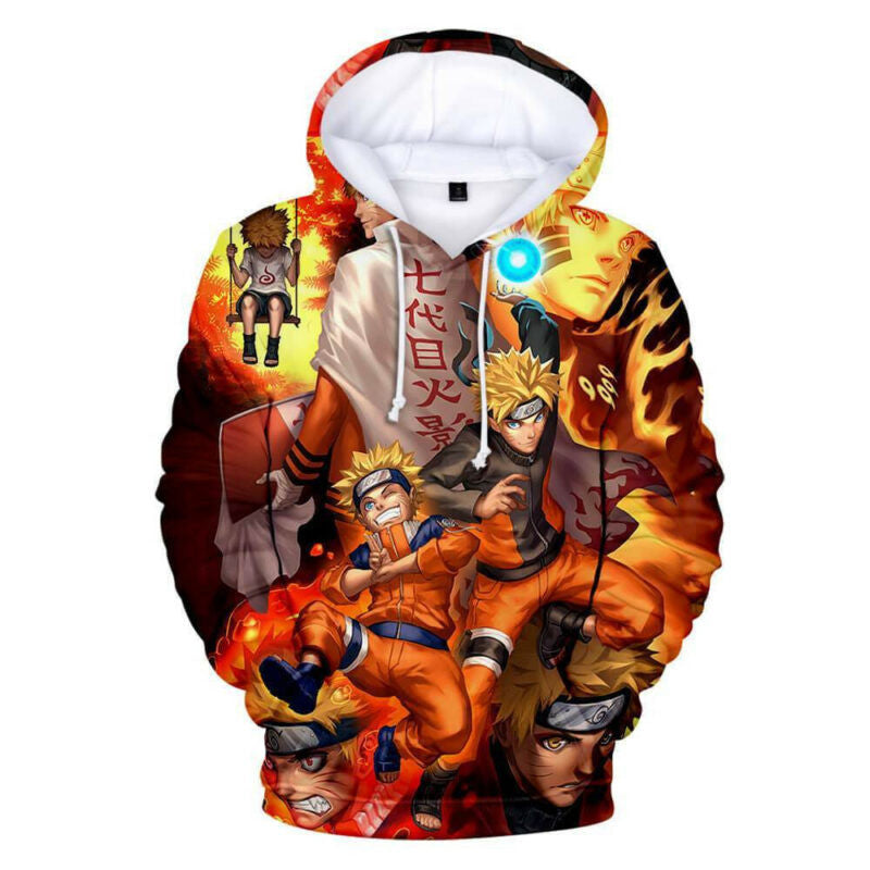 Naruto Uzumaki 3d Printed Long Sleeve Hoodie