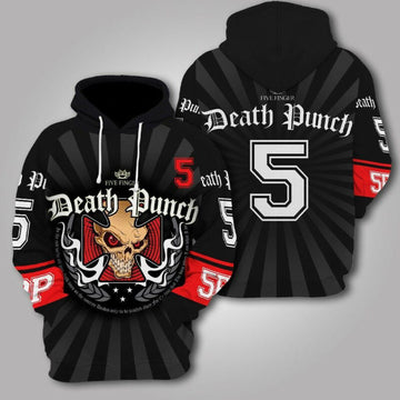 Five Finger Death Punch Rock &amp; Roll 3d Hoodie Zipper Hoodie