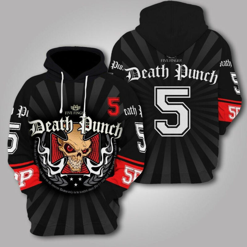 Five Finger Death Punch Rock &amp; Roll 3d Hoodie Zipper Hoodie