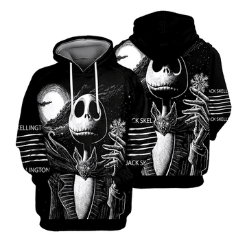 Jack Skellington The Nightmare Before Christmas 72 Fan Gift Stylist Unisex Cartoon Graphic Outfits Aop Hoodie, Zip Hoodie