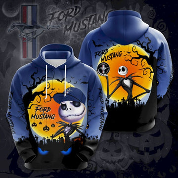 Ford Mustang Jack Skellington All Over Printed 3d Hoodie