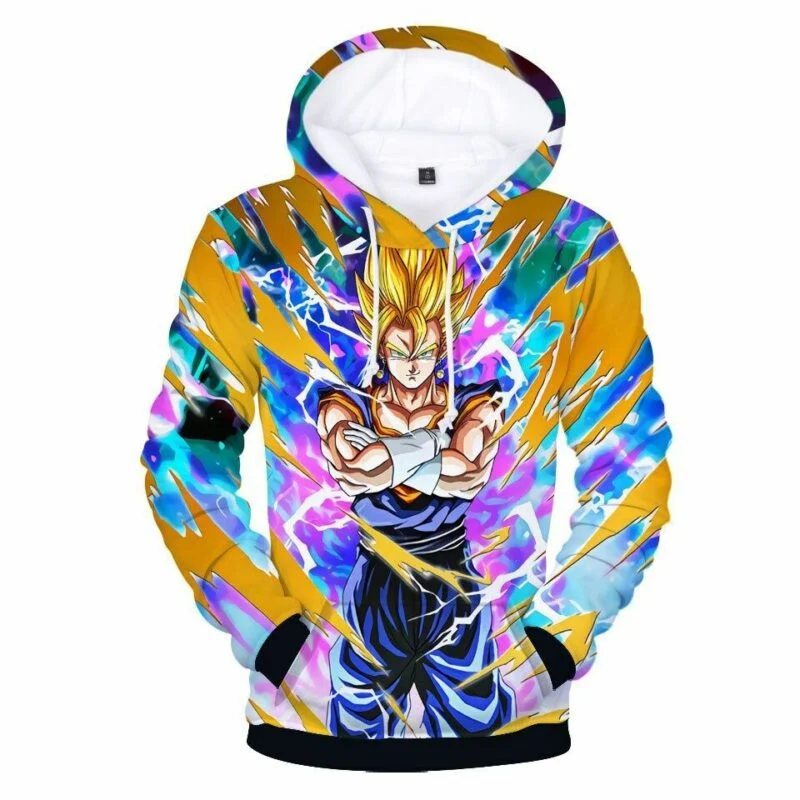 Goku Saiyan Cartoon Dragon Ball Anime Manga Over Print 3d Hoodie Zip Hoodie