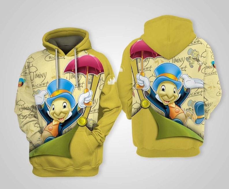 Jiminy Cricket Green Disney, Funny Jiminy Cricket All Over Print Hoodie, Zip Hoodie