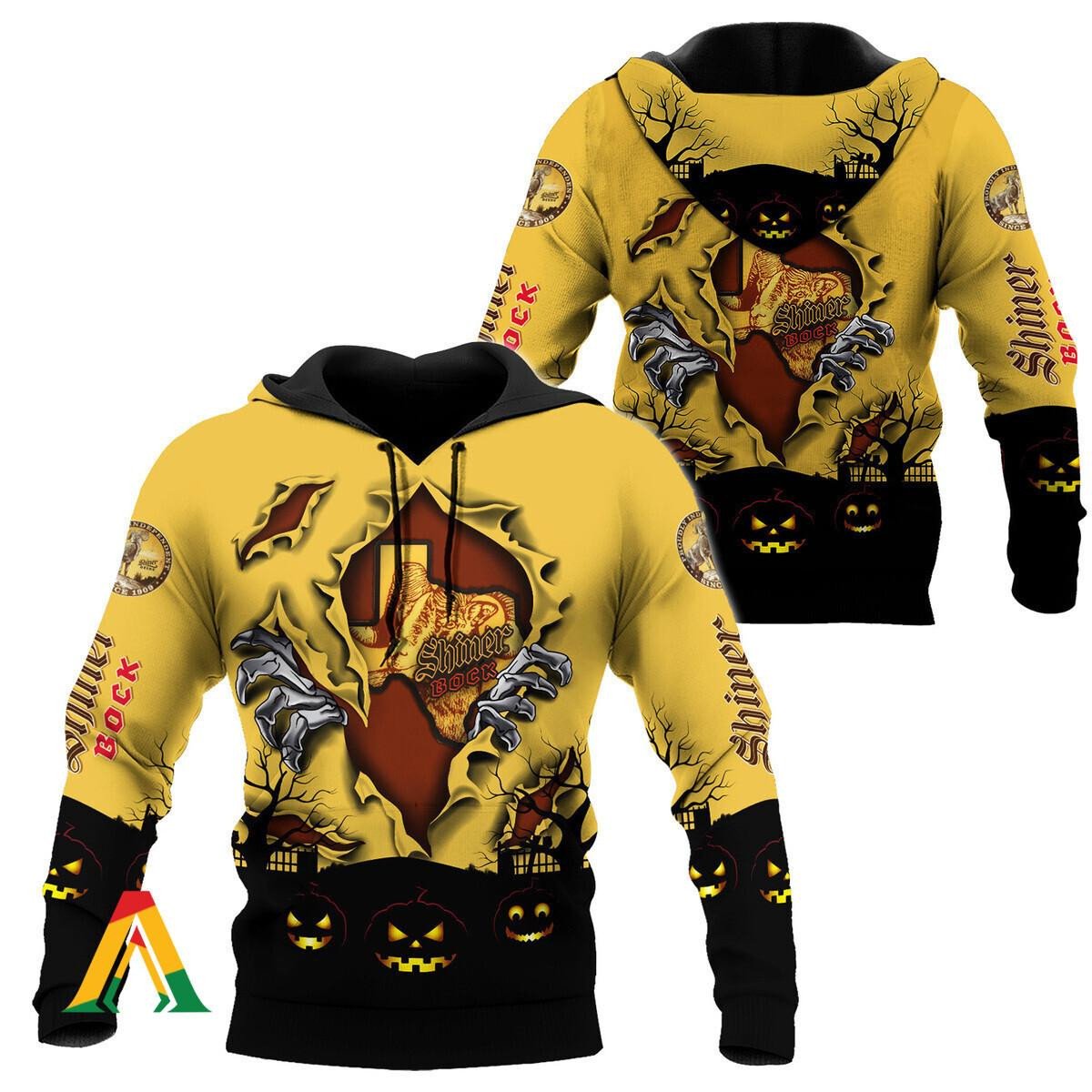 Scary Night Halloween Shiner Bock Beer Hoodie &amp; Zip Hoodie