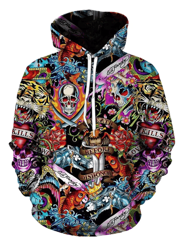 Men Manga Heros Chaos 3d Print Pullover Hoodie Sweatshirt