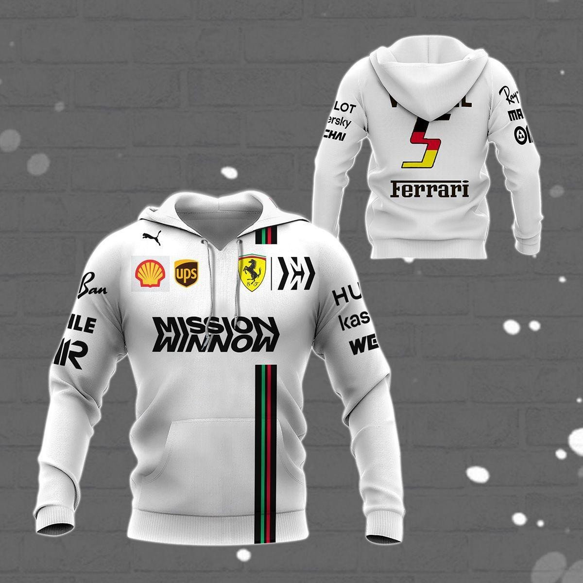 Sebastian Vettel Ferrari Racing Team All Over Print Hoodie, Zip Hoodie 407