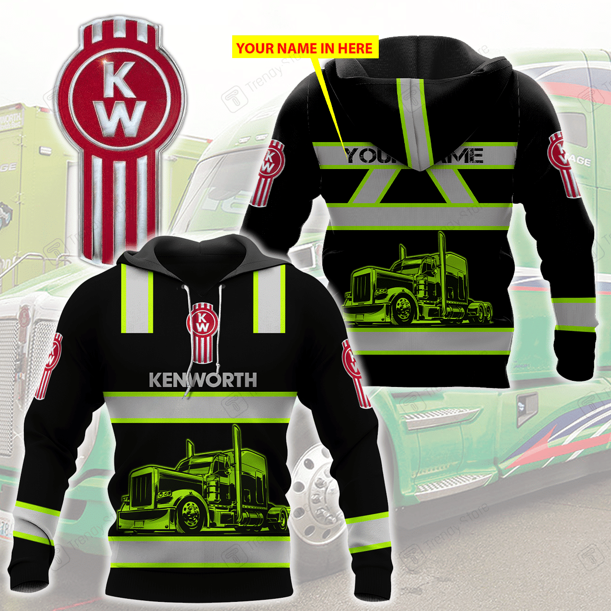 Custom Name Kenworth Trucks Racing Team 7k888 Fan Gift 3d Zip Hoodie Hoodie Ii0