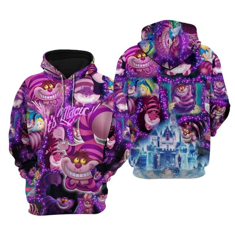Chesire Cat Alice In Wonderland Fan Gift, Chesire Cat It's Magic All Over Print Hoodie, Zip Hoodie