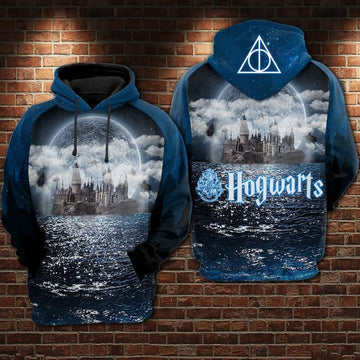 Harry Potter Hogwarts School Over Print 3d Hoodie Zip Hoodie