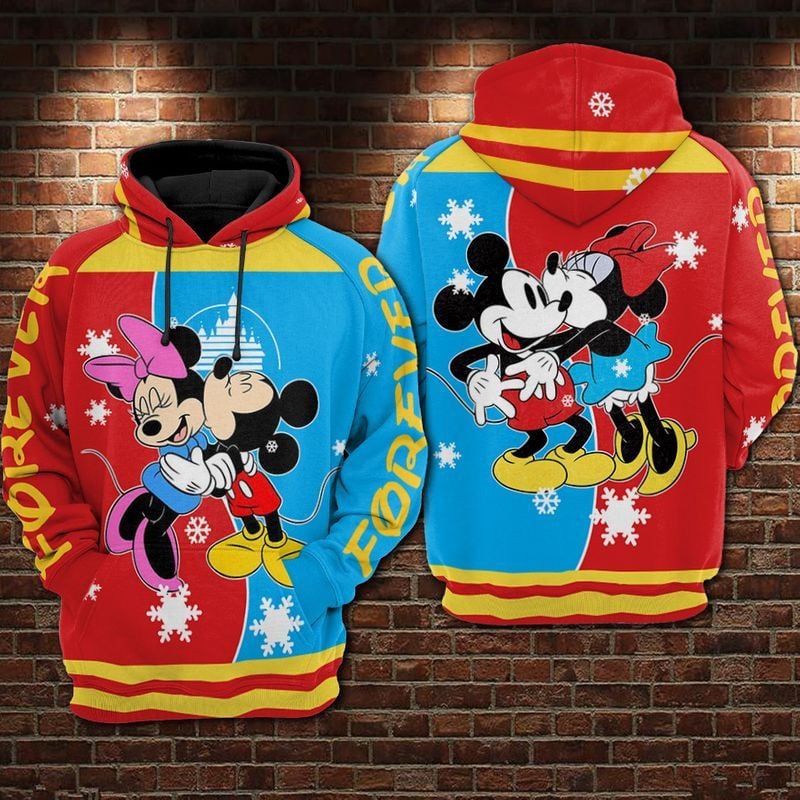 Mickey Kiss Minnie Over Print 3d Hoodie Zip Hoodie 17