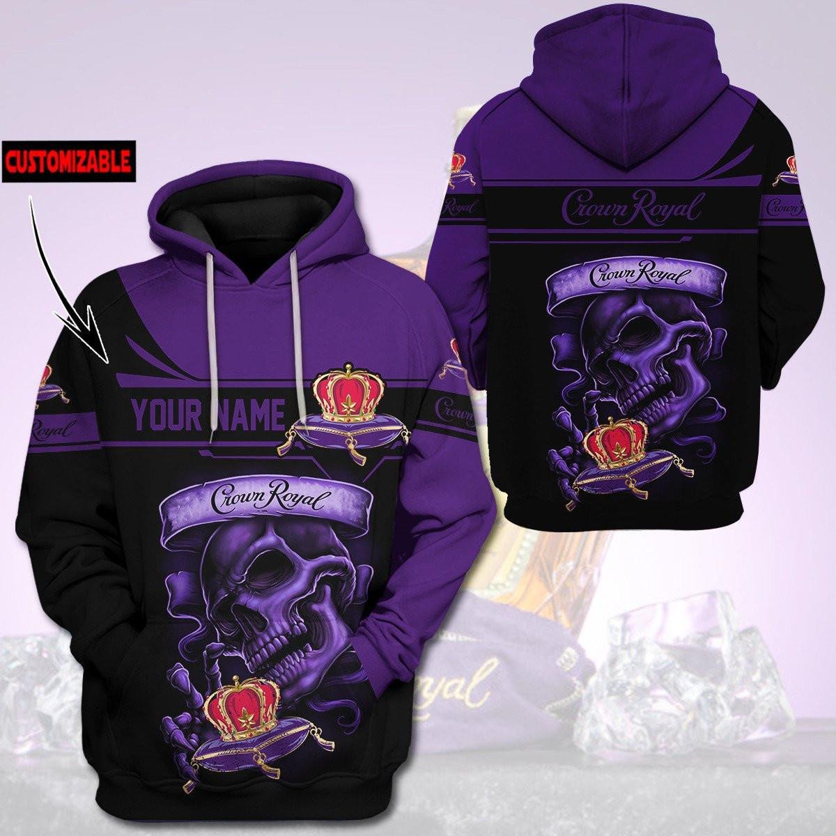 Custom Name Crown Royal Skull Personalized Trending Hoodie 538