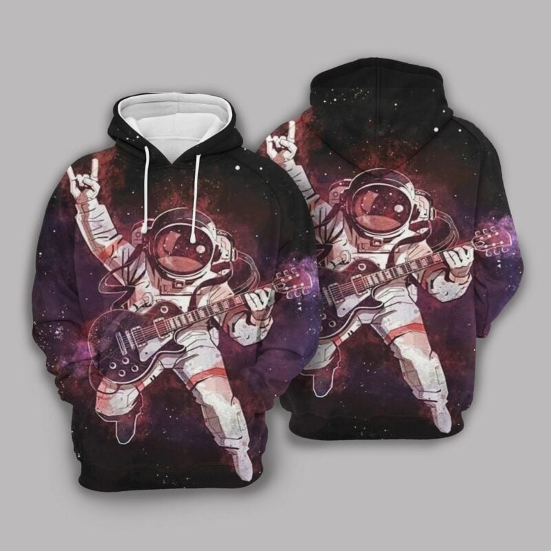 Galaxy Rock N Roll Astronaunt 3d Hoodie Zip Hoodie
