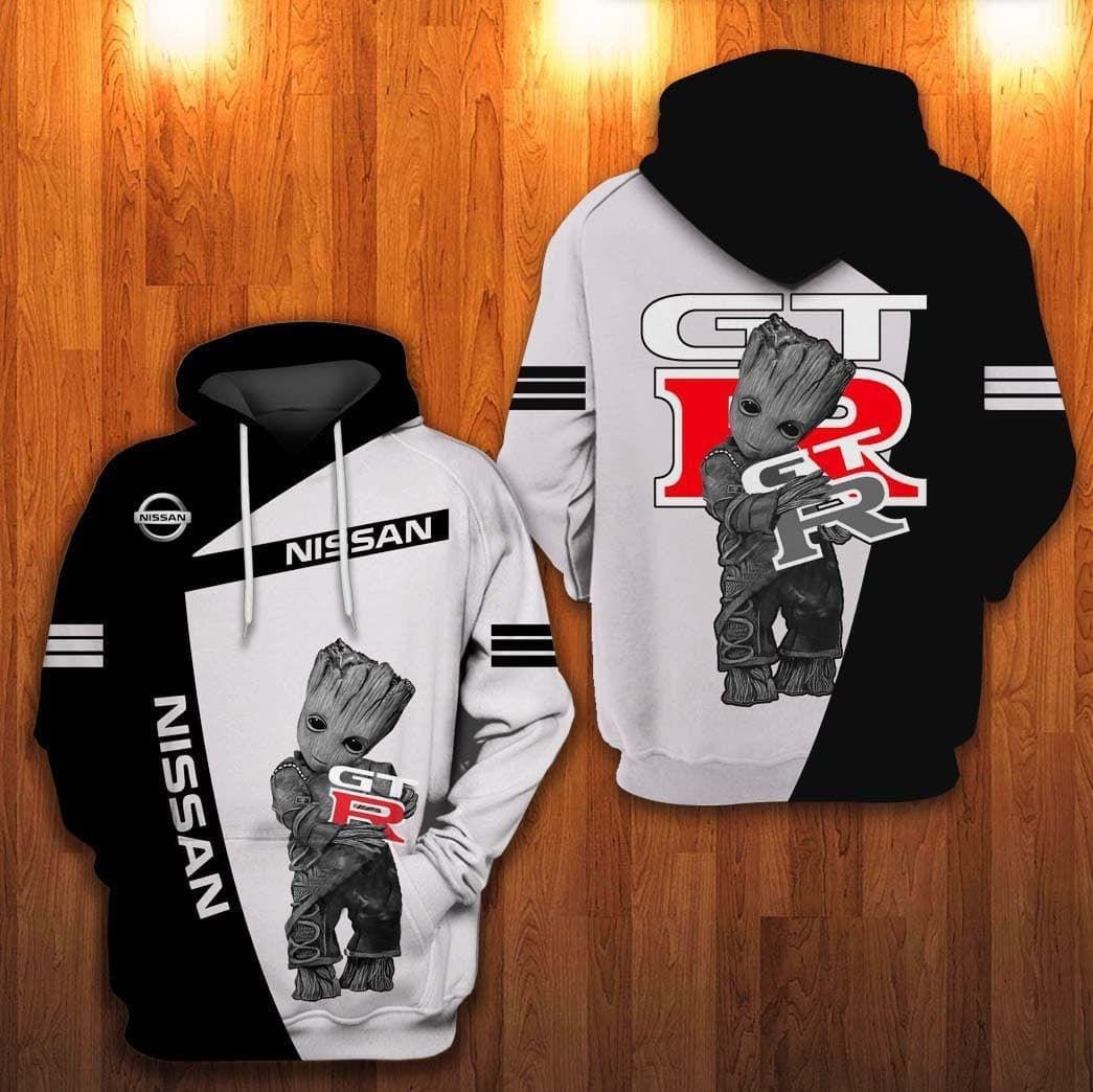 Groot And Nissan Gt-r All Over Print Hoodie 502