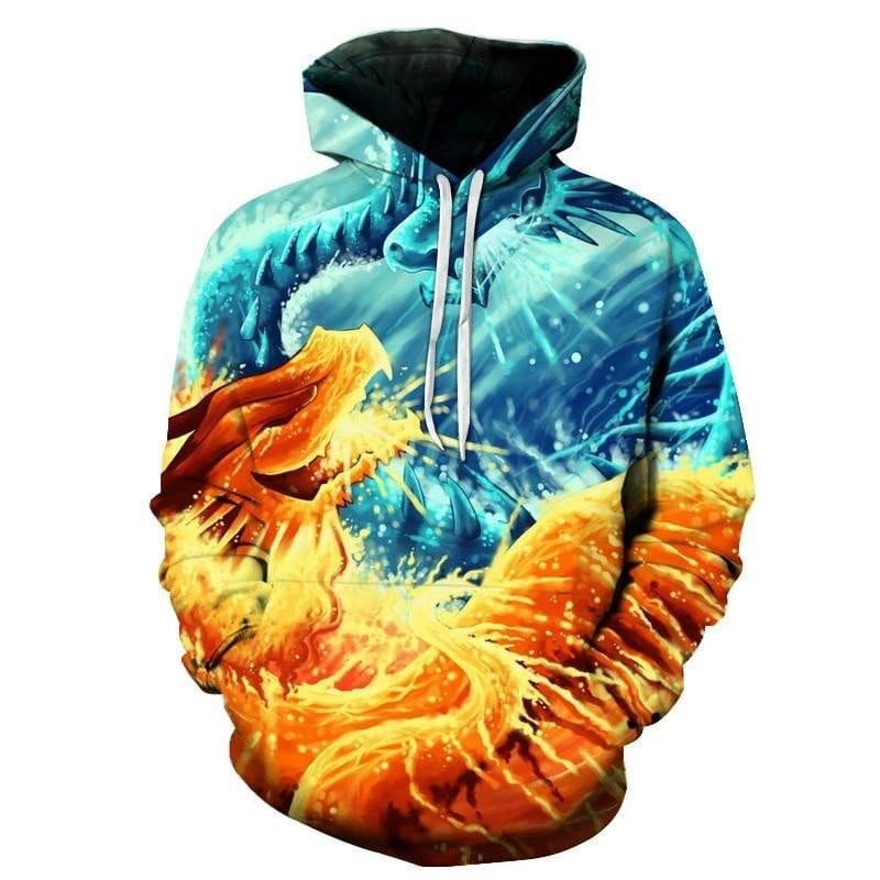 Fire &amp; Ice Dragons 3d Hoodie Zip Hoodie