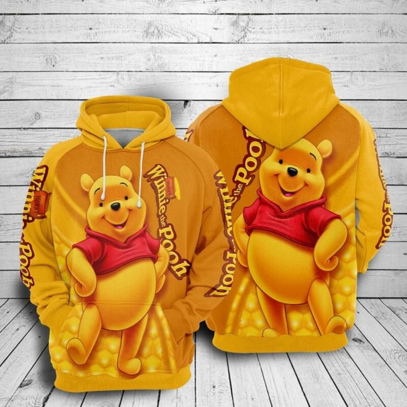 Winnie The Pooh Hony 1 Over Print 3d Hoodie Zip Hoodie