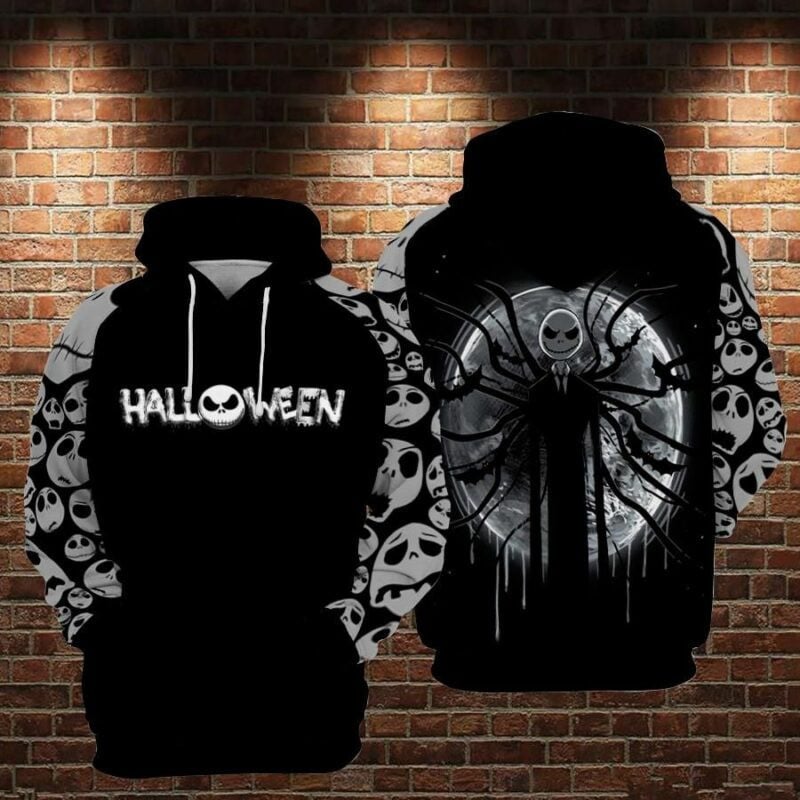 Jack Skellington Halloween Over Print 3d Hoodie Zip Hoodie