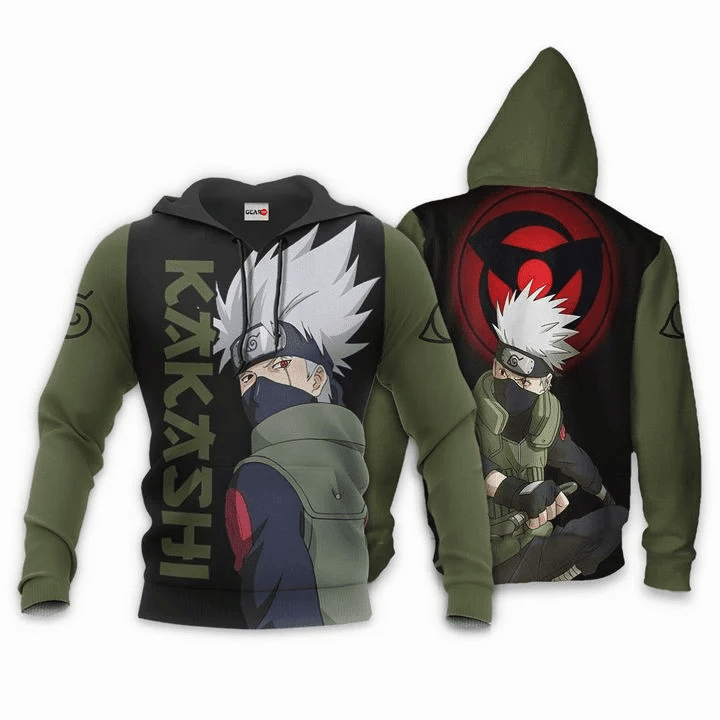 Hatake Kakashi Sharingan Eyes Anime Manga For Men And Women 3d Hoodie Zip Hoodie