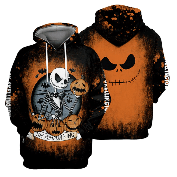 Jack Skellington The Nightmare Before Christmas 162 Fan Gift Stylist Unisex Cartoon Graphic Outfits Aop Hoodie, Zip Hoodie