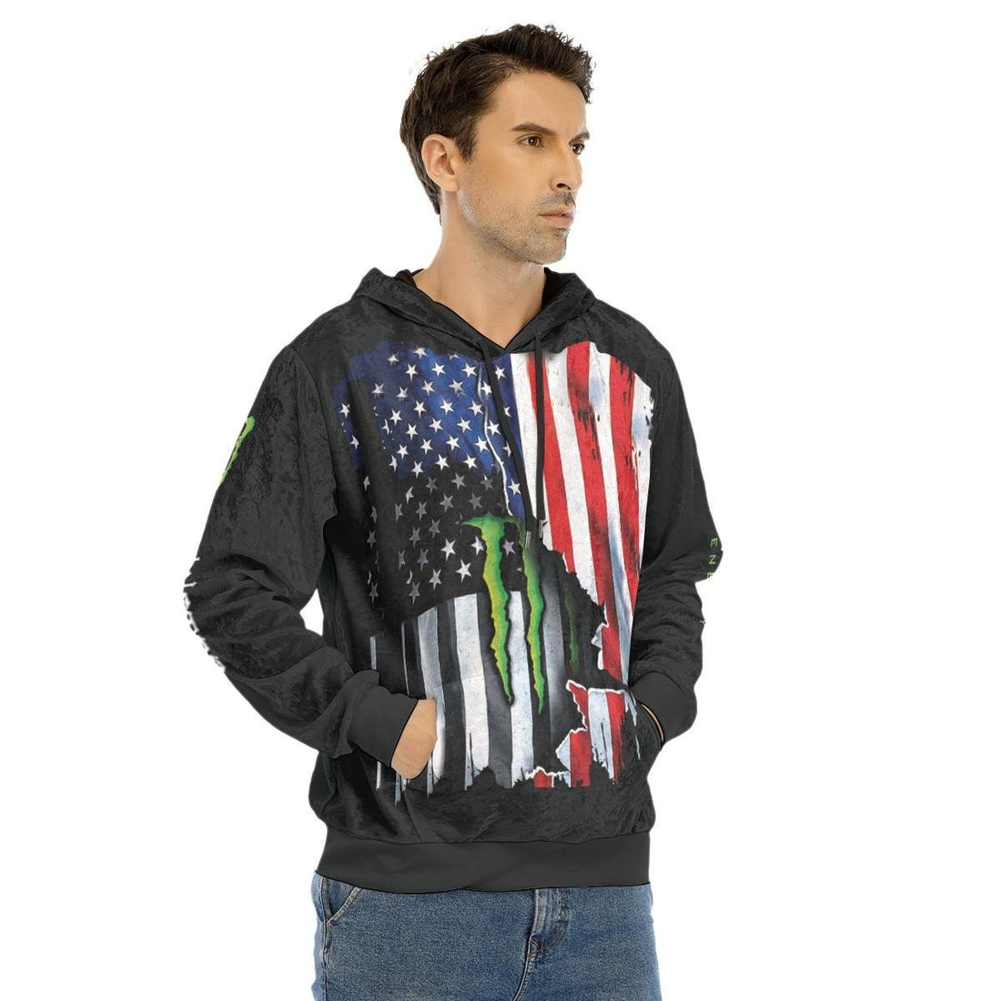 Monster Energy Hoodie, Us Flag Zip Hoodie, Monster Energy Shirt