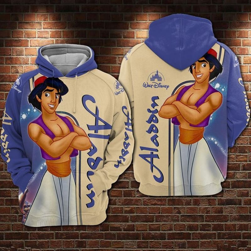 Aladdin Disney Over Print 3d Hoodie Zip Hoodie