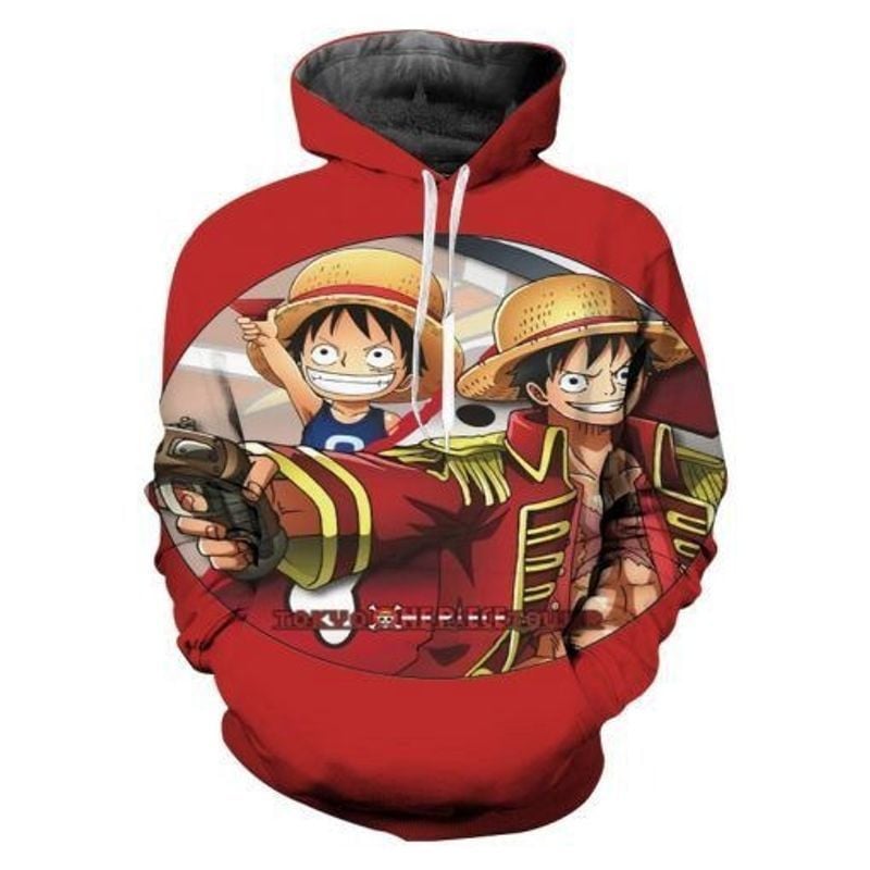 Monkey D. Luffy Anime One Piece Over Print 3d Hoodie Zip Hoodie 5