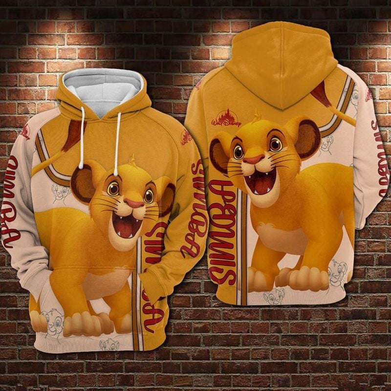 Young Simba - The Lion King Over Print 3d Hoodie Zip Hoodie