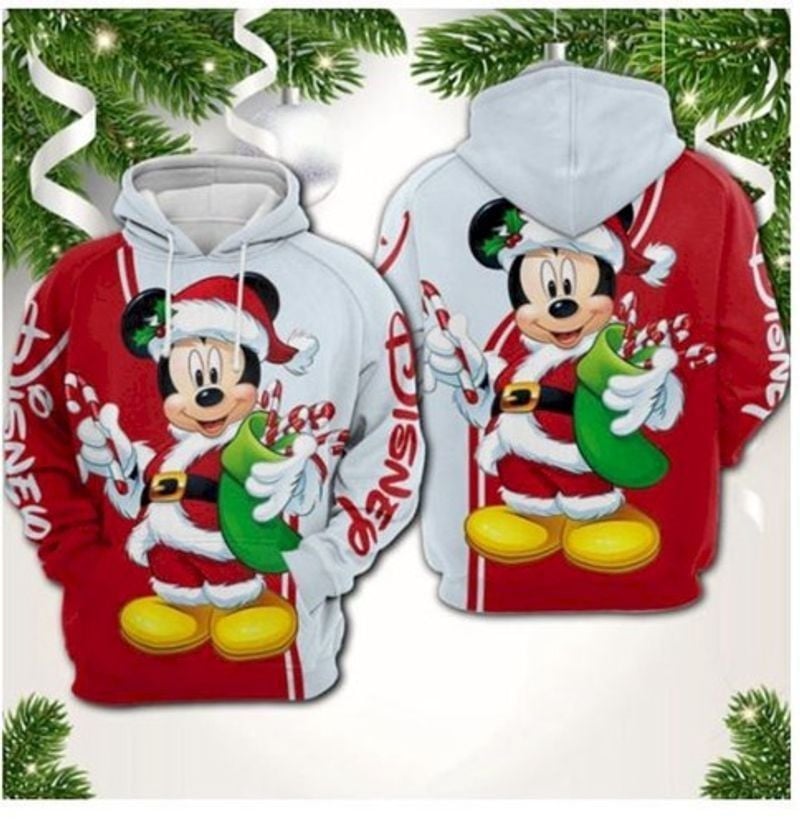 Mickey Mouse Christmas Walt Disney 3d Hoodie T Shirt Sweatshirt Zip Hoodie Bomber