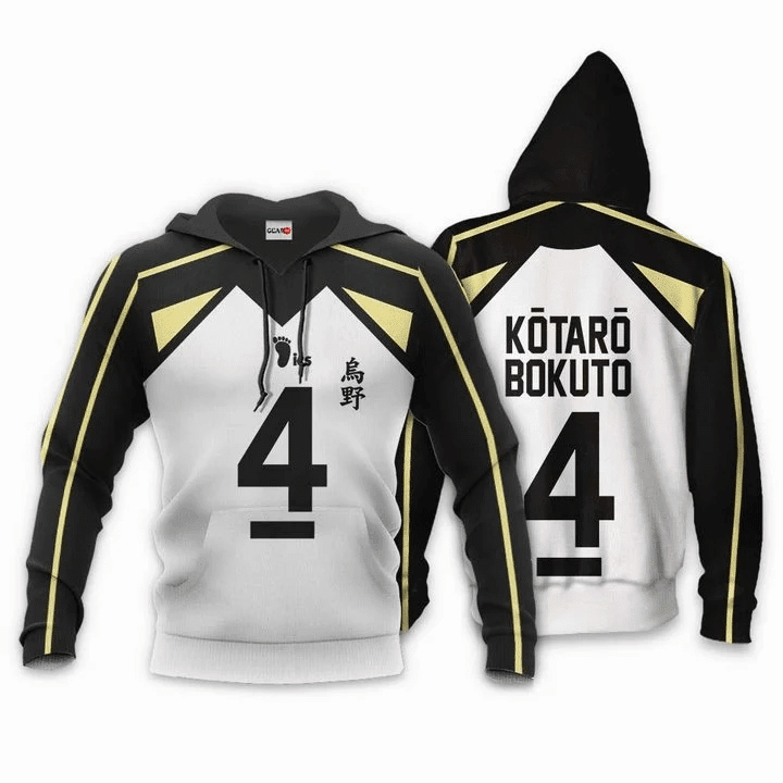 Fukurodani Kotaro Bokuto Anime Manga Haikyuu Fukurodani Number 4 For Men And Women 3d Hoodie Zip Hoodie