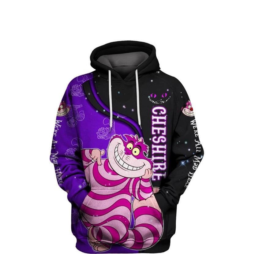 Funny Cheshire Cat Alice's Adventures In Wonderland All Over Print Hoodie