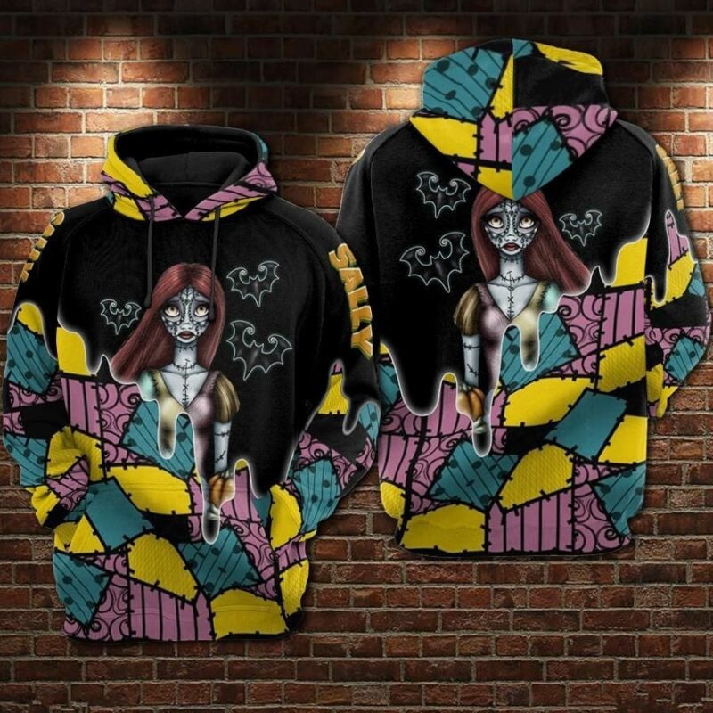 Sally Cartoon The Nightmare Before Christmas Over Print 3d Hoodie Zip Hoodie