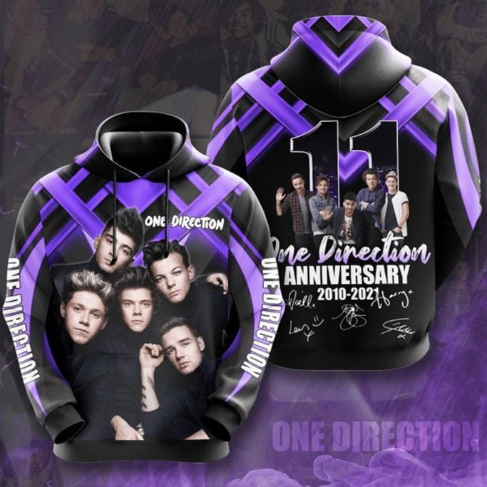 One Direction 11th Anniversary 2010 2021 Signature Design Gift For Fan Custom 3d Hoodie All Over Printed Hoodie