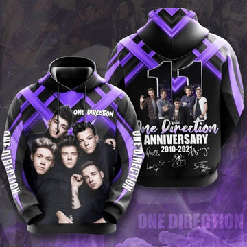 One Direction 11th Anniversary 2010 2021 Signature Design Gift For Fan Custom 3d Hoodie All Over Printed Hoodie