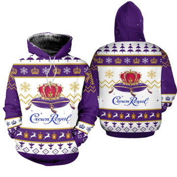 Crown Royal Whiskey Ugly Christmas Hoodie Zipper Hoodie All Over Printed