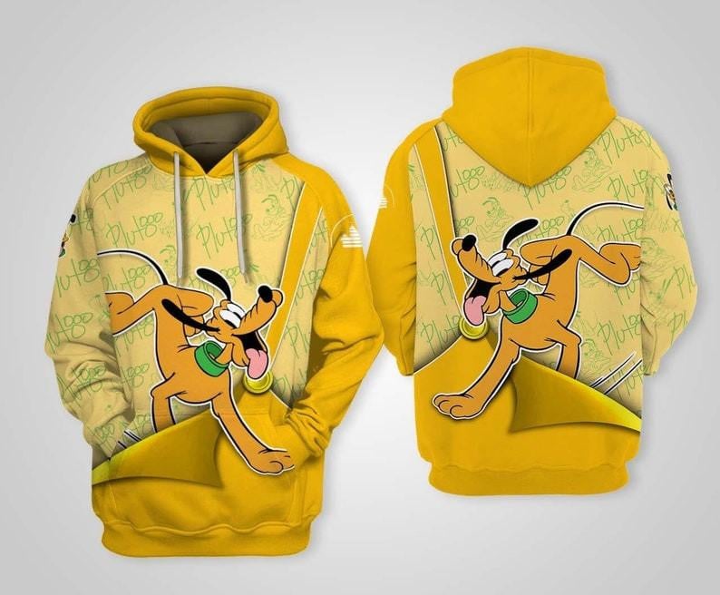 Disney Cartoon Fan Gift, Pluto Dog Disney, Funny Pluto Dog All Over Print Hoodie, Zip Hoodie