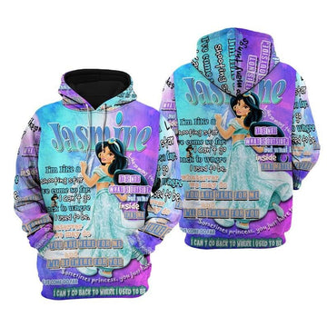 Aladdin Disney Cartoon, Disney Quotes, Jasmine Princess Punk Words Pattern All Over Print Hoodie, Zip Hoodie