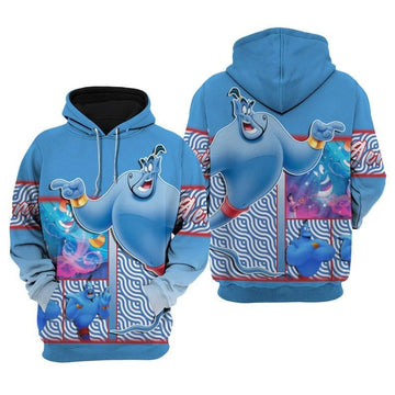 Disney Aladdin Magic Genie Cartoon Fan Gift All Over Print Hoodie, Zip Hoodie