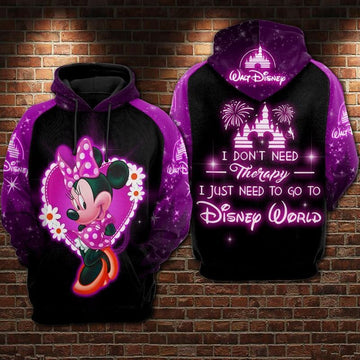 I Dont Need Therapy Disneyworld Mickey Over Print 3d Hoodie Zip Hoodie 281