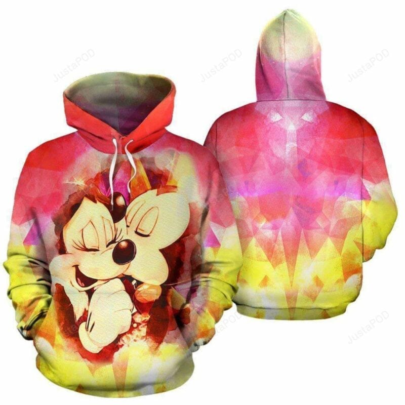 Mickey Kiss Minnie 3d All Over Print Hoodie, Zip-up Hoodie