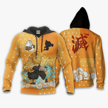 Demon Slayer Zenitsu Anime Manga For Men And Women 3d Hoodie Zip Hoodie