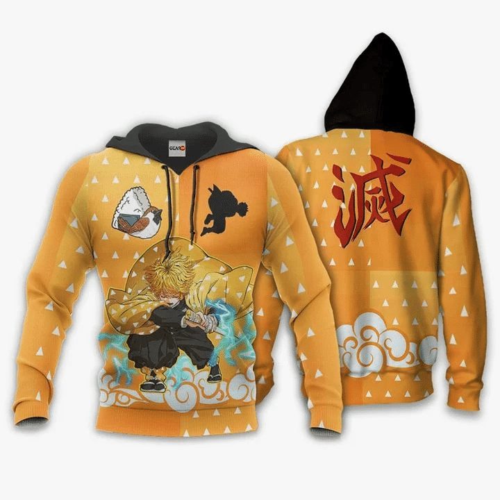 Demon Slayer Zenitsu Anime Manga For Men And Women 3d Hoodie Zip Hoodie