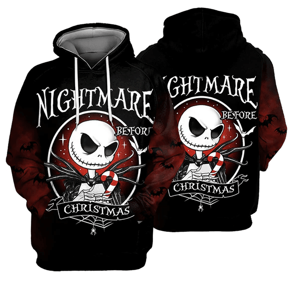 Jack Skellington The Nightmare Before Christmas 74 Fan Gift Stylist Unisex Cartoon Graphic Outfits Aop Hoodie, Zip Hoodie